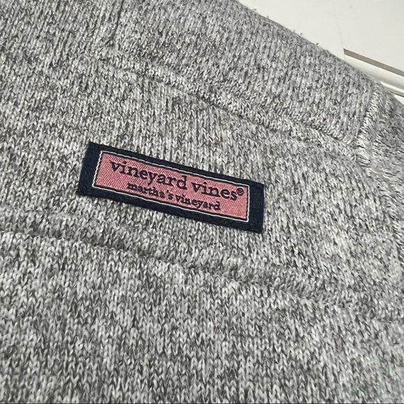 Vineyard Vines Girls Quarter Zip Sweater Fleece Grey Size Large Fall Preppy - Picture 4 of 4